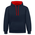 Sweat-shirt contraste - bleu marine/rouge