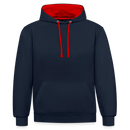 Sweat-shirt contraste - bleu marine/rouge