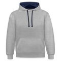 Sweat-shirt contraste - gris chiné/bleu marine