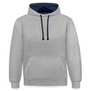 Sweat-shirt contraste - gris chiné/bleu marine