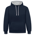 Sweat-shirt contraste - bleu marine/gris chiné