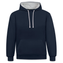 Sweat-shirt contraste - bleu marine/gris chiné