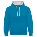 Sweat-shirt contraste - bleu paon/gris chiné